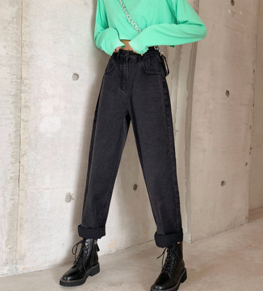 Model nou blugi de primavara cu talie inalta model lat