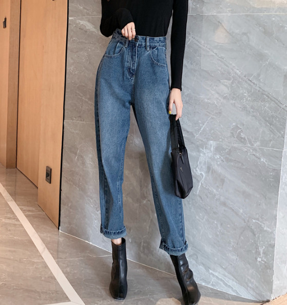 Model nou blugi de primavara cu talie inalta model lat