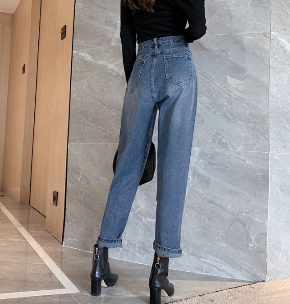 Model nou blugi de primavara cu talie inalta model lat