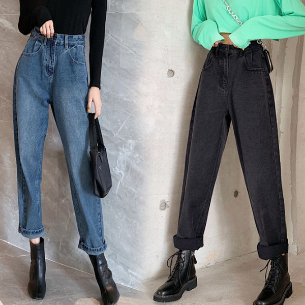 Model nou blugi de primavara cu talie inalta model lat