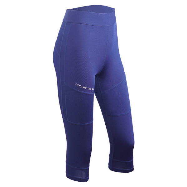 Női sport leggings felirattal, magas derékkal és 7/8 hosszban