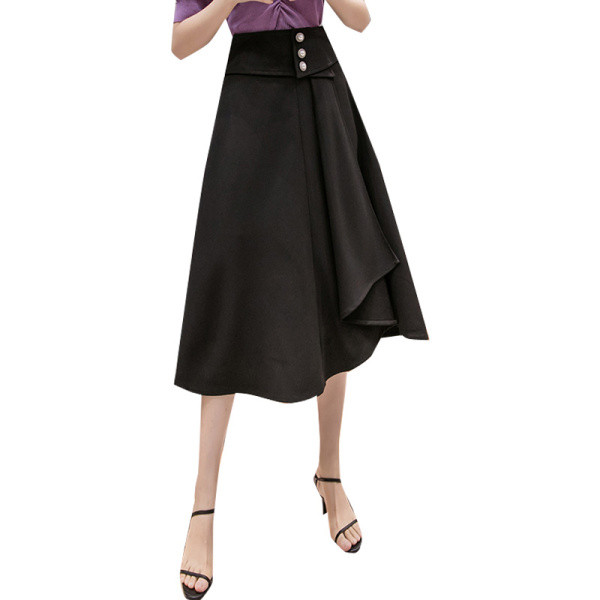 Sieviešu asimetrisks svārki ar augstu vidukli - A-līnija