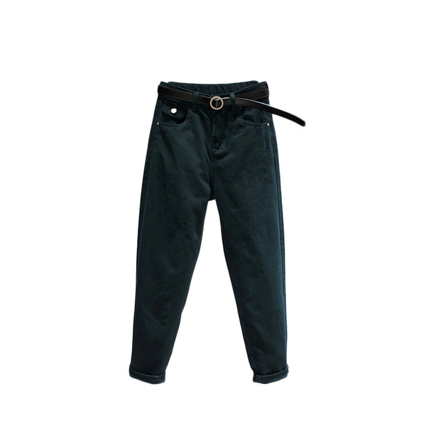 Moteriški laisvalaikio ilgi džinsai su kišenėmis ir aukštu juosmeniu