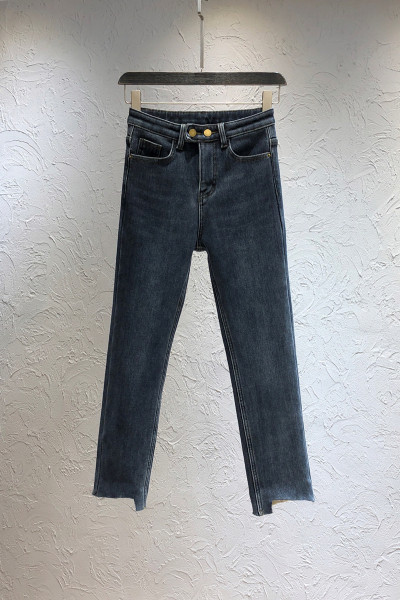 Női farmer magas derékkal és zsebekkel kék - egyenes modellben