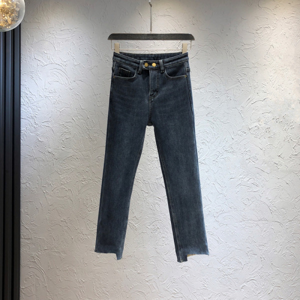 Női farmer magas derékkal és zsebekkel kék - egyenes modellben