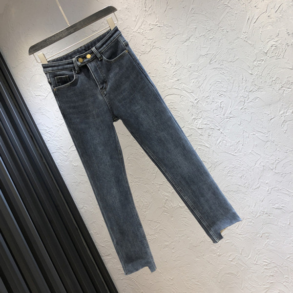 Női farmer magas derékkal és zsebekkel kék - egyenes modellben