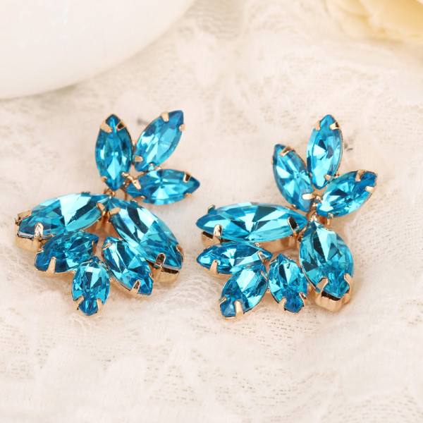 Eleganti sieviešu auskari ar zilu akmeni