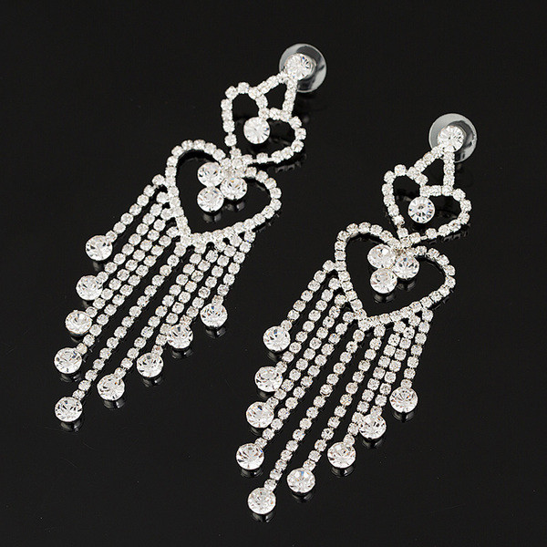 Modern női fülbevaló ezüst kövekkel