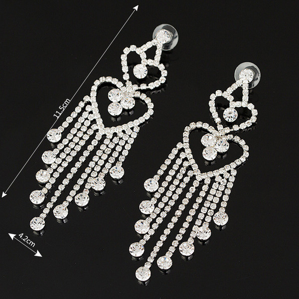 Modern női fülbevaló ezüst kövekkel