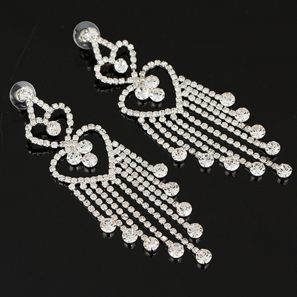 Modern női fülbevaló ezüst kövekkel