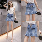 Jauna modeļa sieviešu svārki ar kabatām un jostu