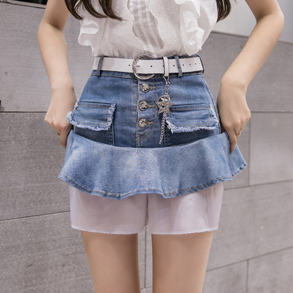 Jauna modeļa sieviešu svārki ar kabatām un jostu