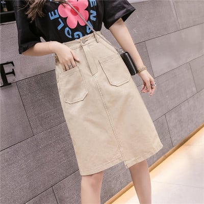 Alkalmi női szoknya zsebekkel - aszimmetrikus modell