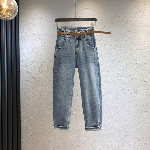 Sieviešu ikdienas džinsi ar kabatu un augstu vidukli