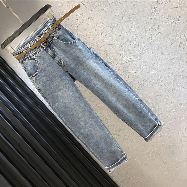 Sieviešu ikdienas džinsi ar kabatu un augstu vidukli