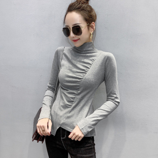 Női blúz pólógallérral, aszimmetrikus modellel