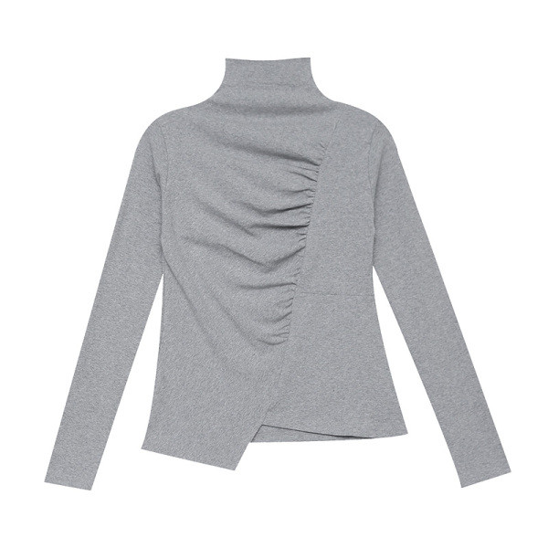 Női blúz pólógallérral, aszimmetrikus modellel