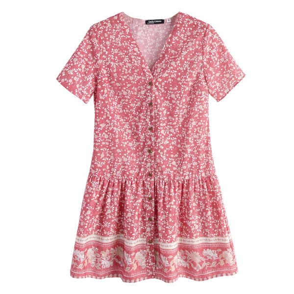 Jauna modeļa vasaras ikdienas kleita ar pogām