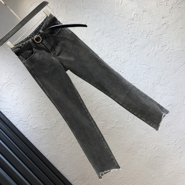 Blugi casual de dama cu buzunare si talie inalta