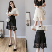 Uue mudeli kõrge vöökohaga naiste pitsseelik – lõikega mudel