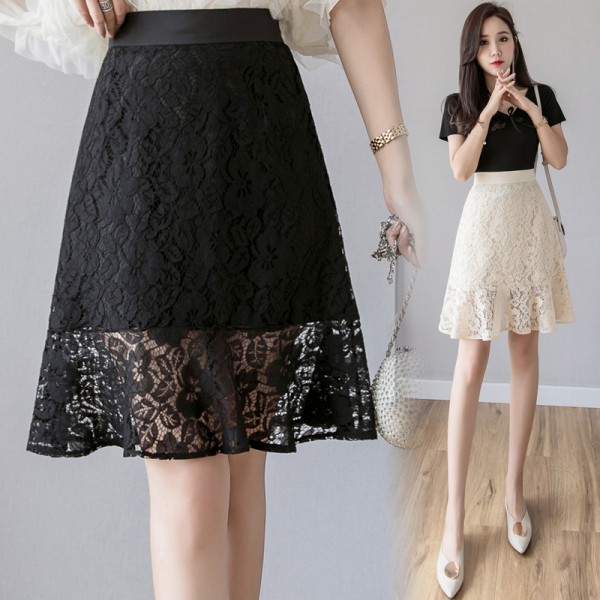 Uue mudeli kõrge vöökohaga naiste pitsseelik – lõikega mudel