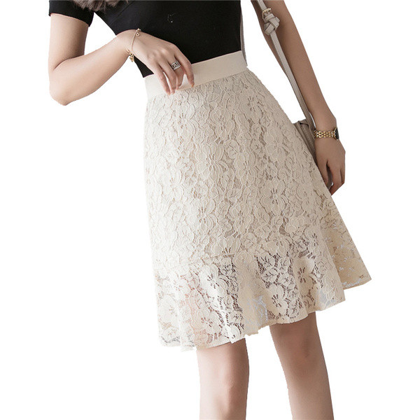 Uue mudeli kõrge vöökohaga naiste pitsseelik – lõikega mudel