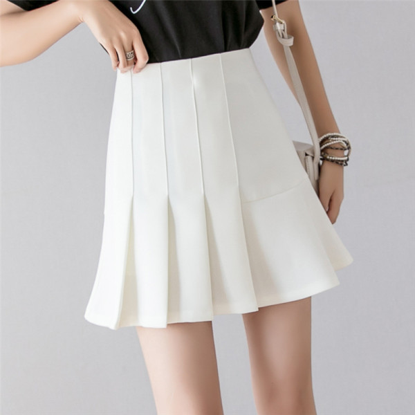 Fusta de dama moderna plisata cu talie inalta - potrivita pentru primavara si vara