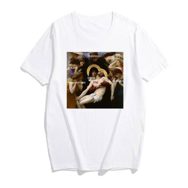 Sieviešu ikdienas balts T-krekls ar aplikāciju un īsām piedurknēm