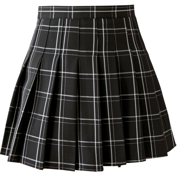 Model nou fusta scurta plisata de dama cu talie inalta