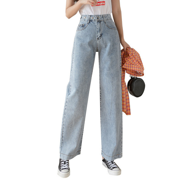 Široki model ženskih traperica visokog struka