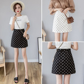 Fusta de dama moderna cu talie inalta cu puncte