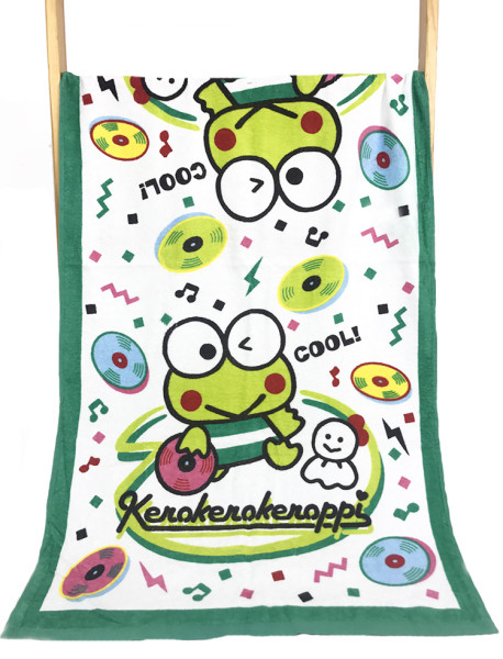 Vaikiškas paplūdimio rankšluostis su varlės aplikacijomis