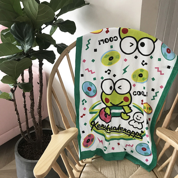 Vaikiškas paplūdimio rankšluostis su varlės aplikacijomis