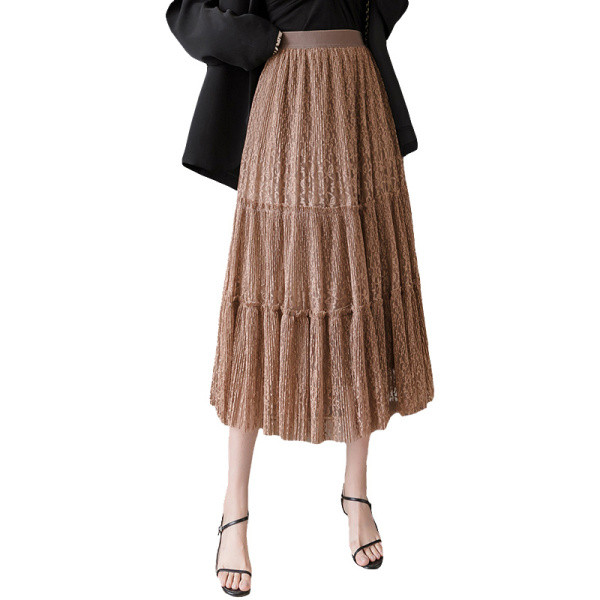 Moodne pitsiga naiste seelik – lõikega mudel