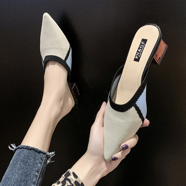 Női alkalmi papucs alacsony sarkú - hegyes modellel