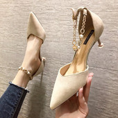 Sieviešu apavi ar zemiem papēžiem, smailu modeli un pērlēm