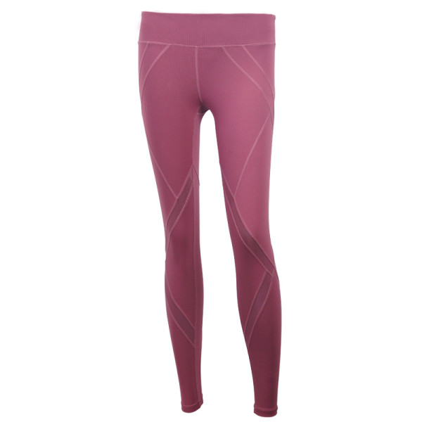 Sportos elasztikus női leggings gyorsan száradó és légáteresztő anyagból, magas derékkal