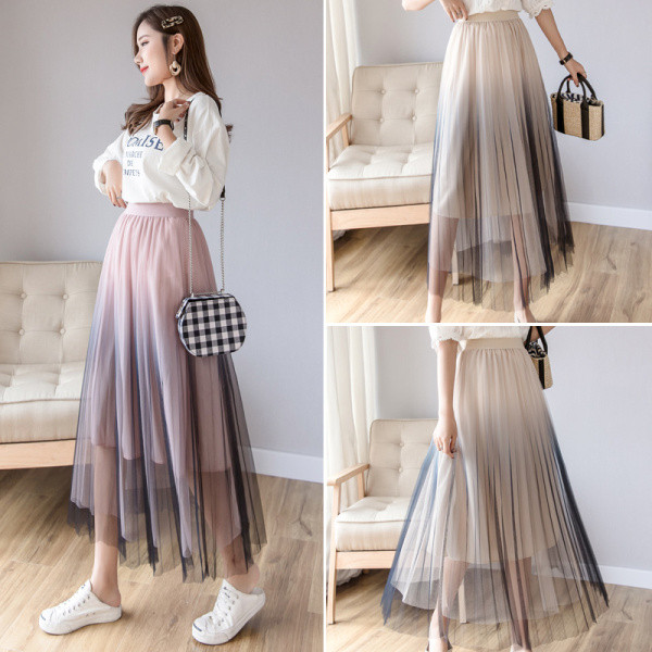 Moderni sieviešu kroku svārki ar augstu vidukli un tillu