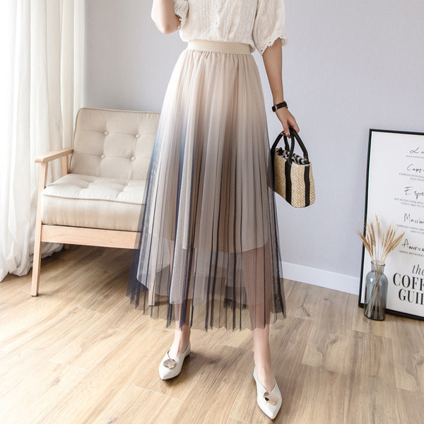 Moderni sieviešu kroku svārki ar augstu vidukli un tillu