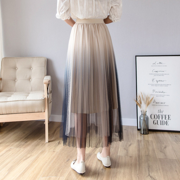 Moderni sieviešu kroku svārki ar augstu vidukli un tillu