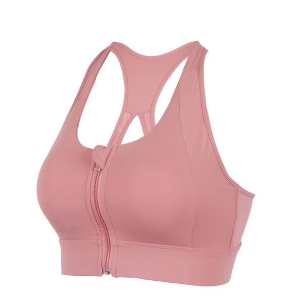 Sieviešu sporta krūšturis ar izgrieztu muguras daļu, polsteriem un rāvējslēdzēju