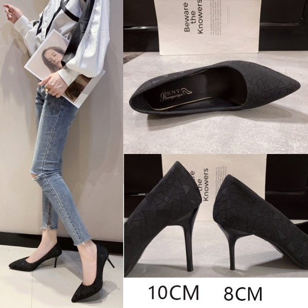 Sieviešu apavi ar augstiem papēžiem smaila mākslīgās ādas modelis