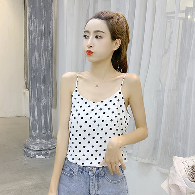 Maieu modern de damă cu puncte cu bretele subțiri