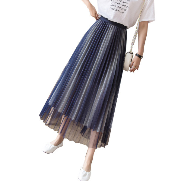 Sieviešu kroku svārki ar tillu un augstu vidukli