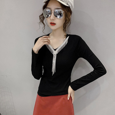 Šiuolaikinė moteriška palaidinė su akmenukais ir špico iškirpte