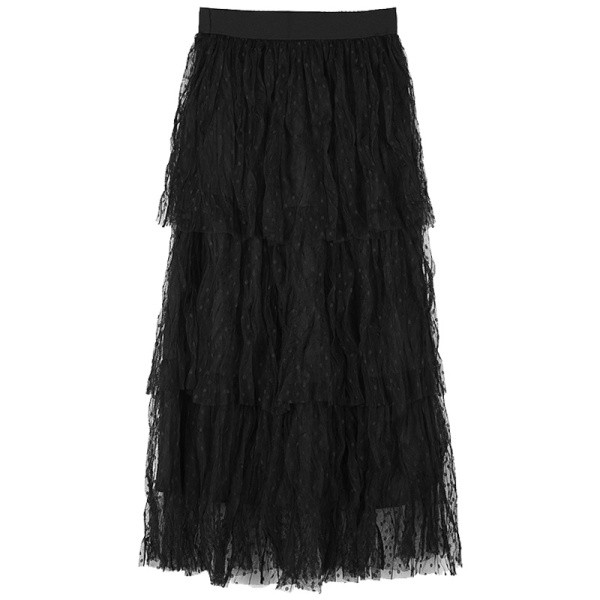 Modern női tüll pöttyös szoknya magas derékkal