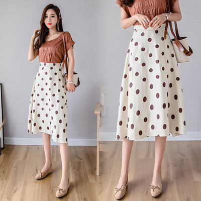 Iškirpto modelio moteriškas sijonas aukštu tašku liemeniu