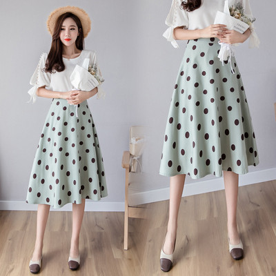 Iškirpto modelio moteriškas sijonas aukštu tašku liemeniu