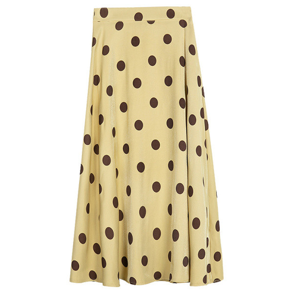 Kivágott modell női szoknya pöttyös, magas derékkal