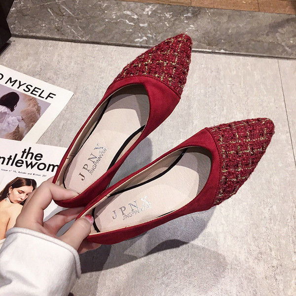 Sieviešu apavu smails modelis ar plakanu zoli